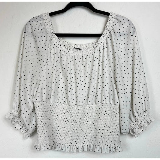 1. State White & Black 3/4 Sleeve Blouse Women's Size XL - Image 1