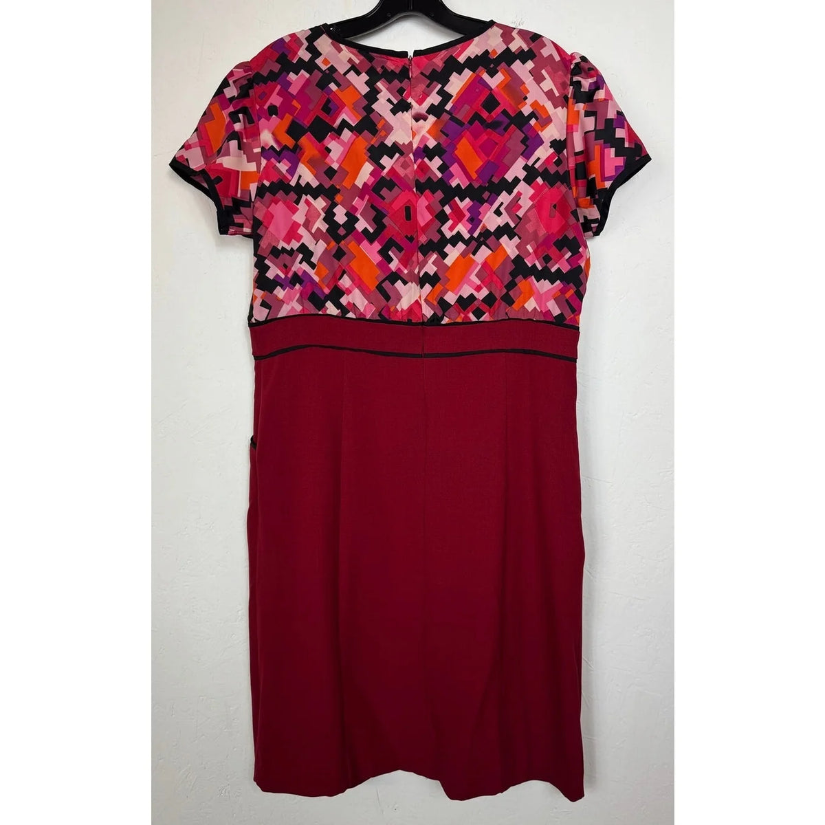 Danny & Nicole Red Short Sleeve Knee Length Dress Women's 14 - Image 2