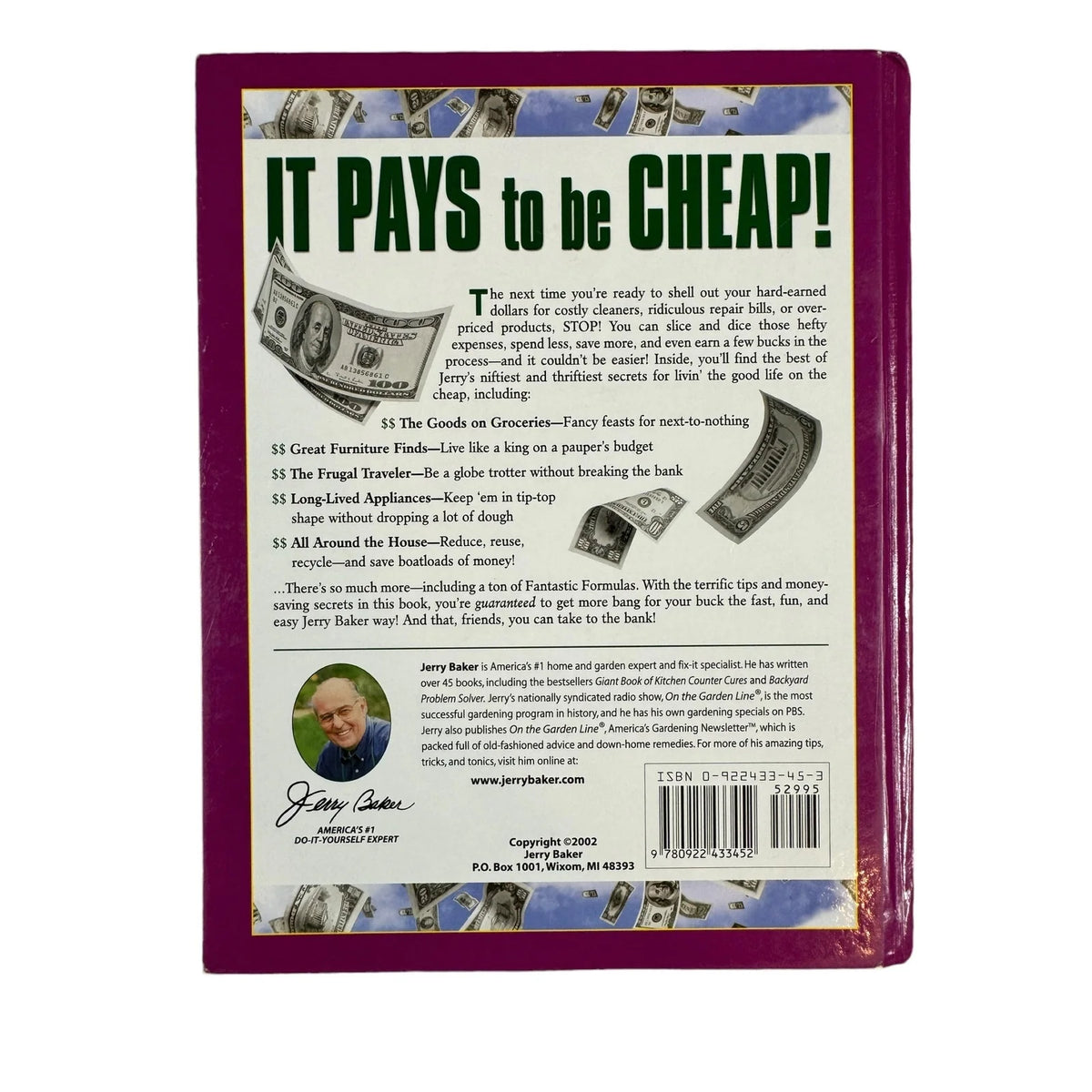 It Pays to be Cheap by Jerry Baker (Hardcover) - Image 2