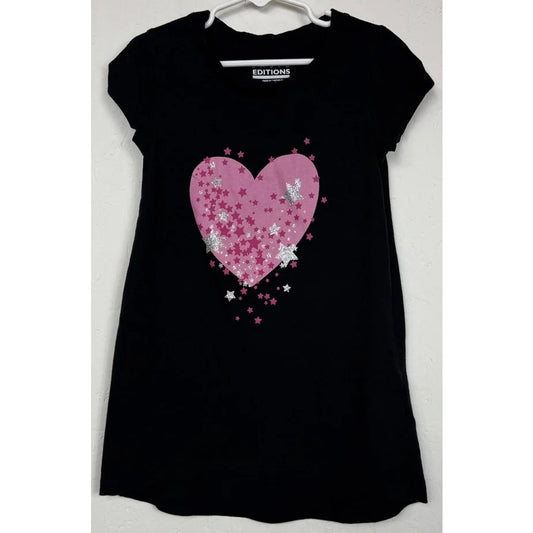 Basic Editions Black T-shirt Dress Girl's Medium (7/8) - Image 1