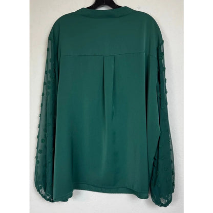 Green Long Sleeve Blouse Women's 6XL - Image 2