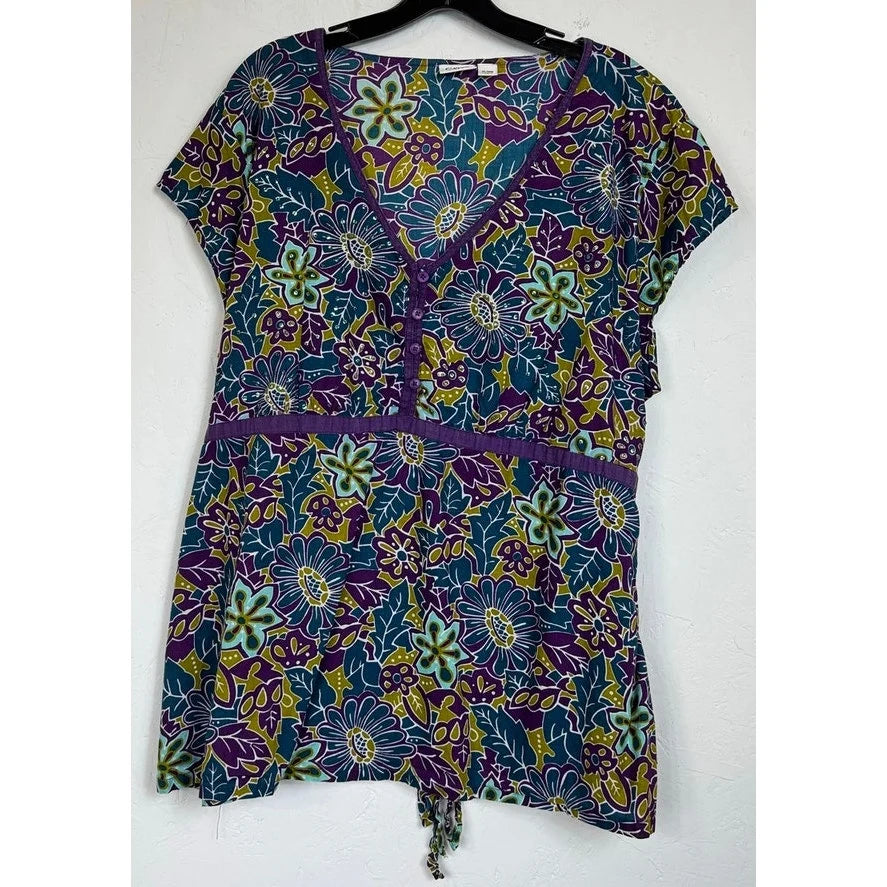 Cato Blue Short Sleeve Blouse Women's 26/28W - Image 1
