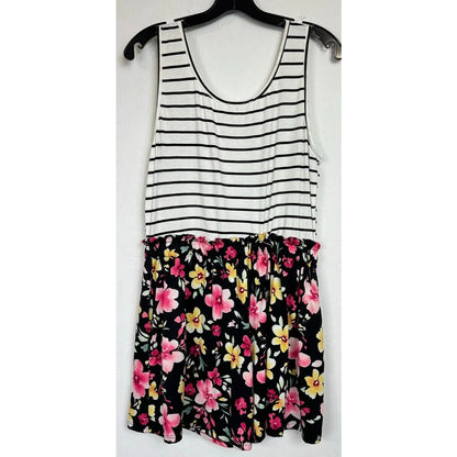Haptics White Black Sleeveless Romper Women's 1X - Image 2