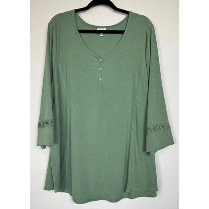 Avenue Green 3/4 Sleeve Blouse Women's 26/28 - Image 1