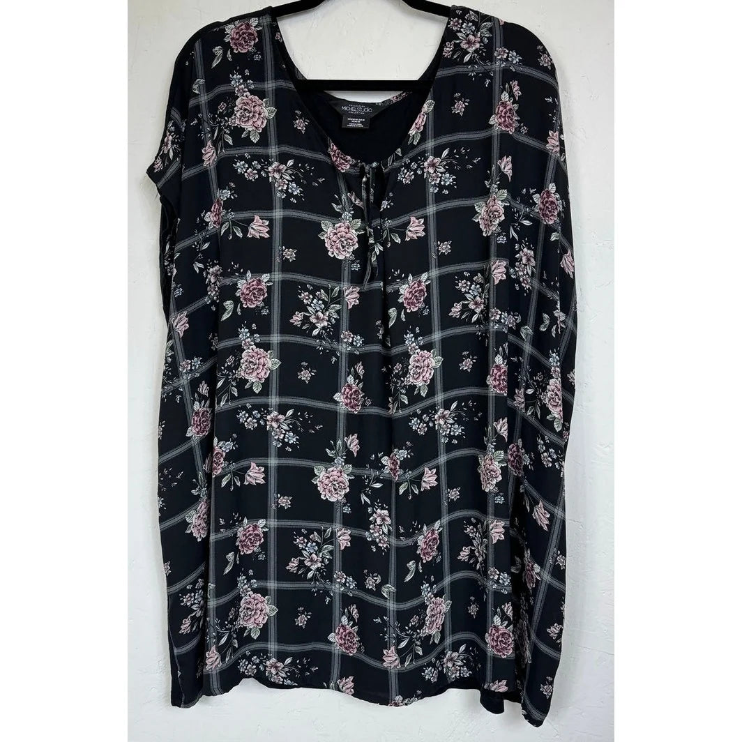 Michel Studio Collection Black Short Sleeve Blouse Women's 4X - Image 1