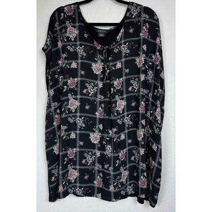 Michel Studio Collection Black Short Sleeve Blouse Women's 4X - Image 1