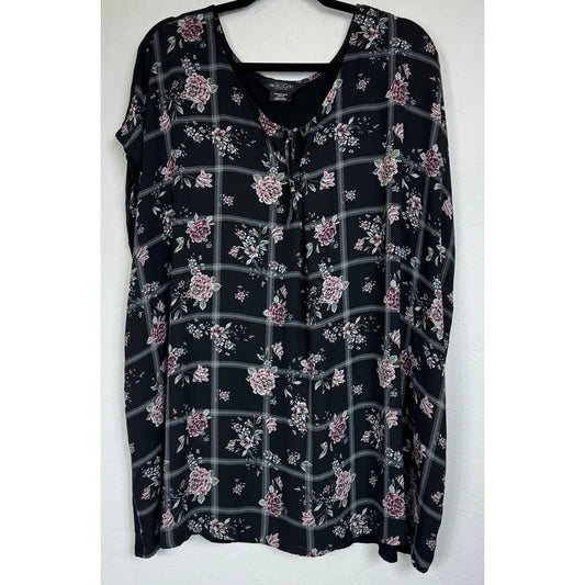 Michel Studio Collection Black Short Sleeve Blouse Women's 4X - Image 1