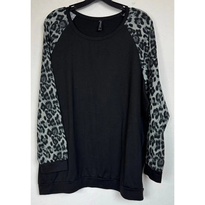 Alle Grace Black & Gray Long Sleeve Sweater Blouse Women's 22W - Image 1