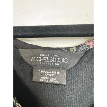 Michel Studio Collection Black Short Sleeve Blouse Women's 4X - Image 3