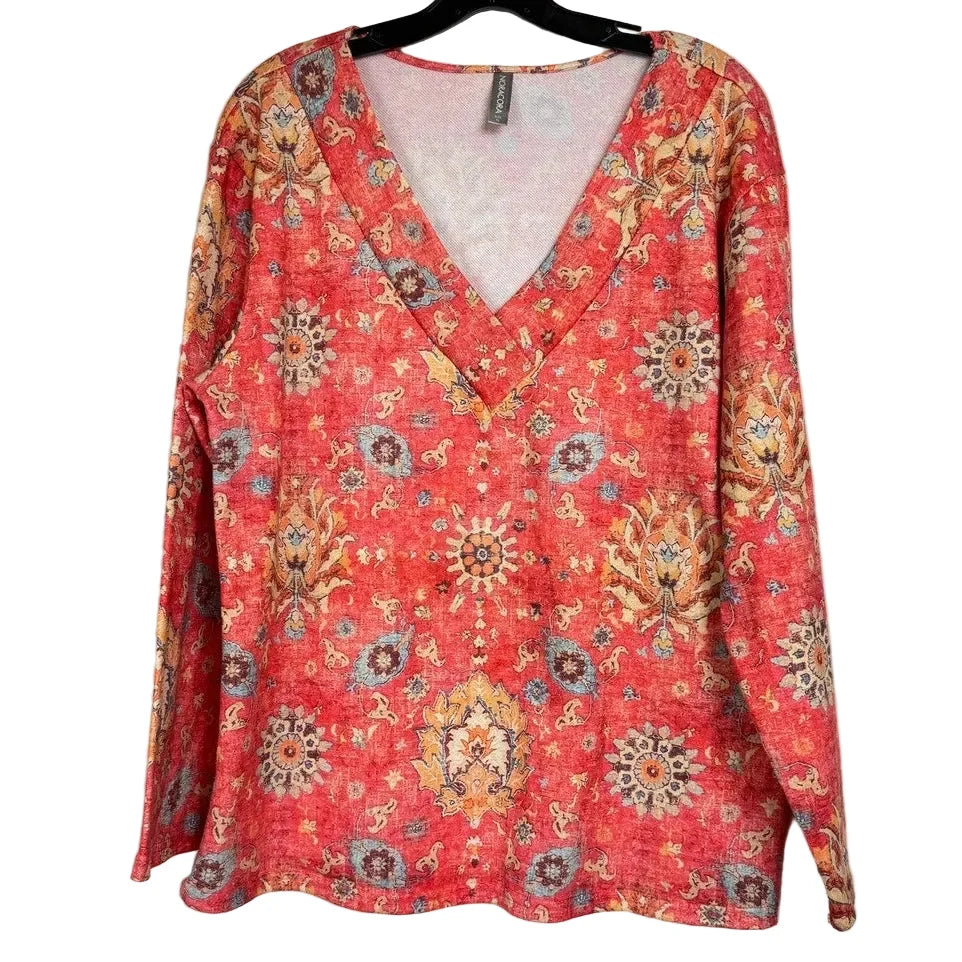 Noracora Orange Long Sleeve Blouse Women's XL - Image 1