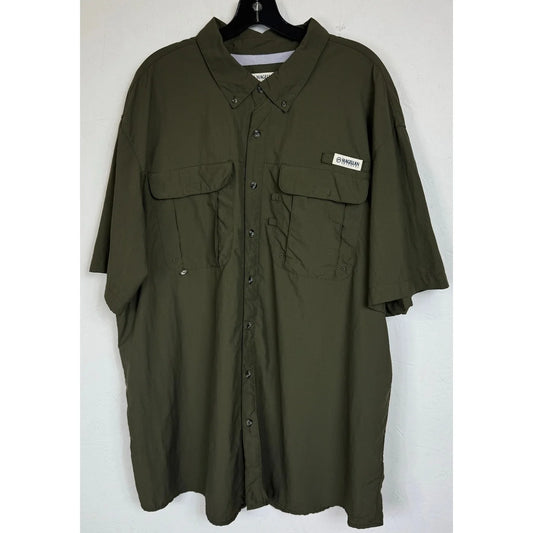 Magellan Green Button Up Short Sleeve Shirt Men's 2XL - Image 1