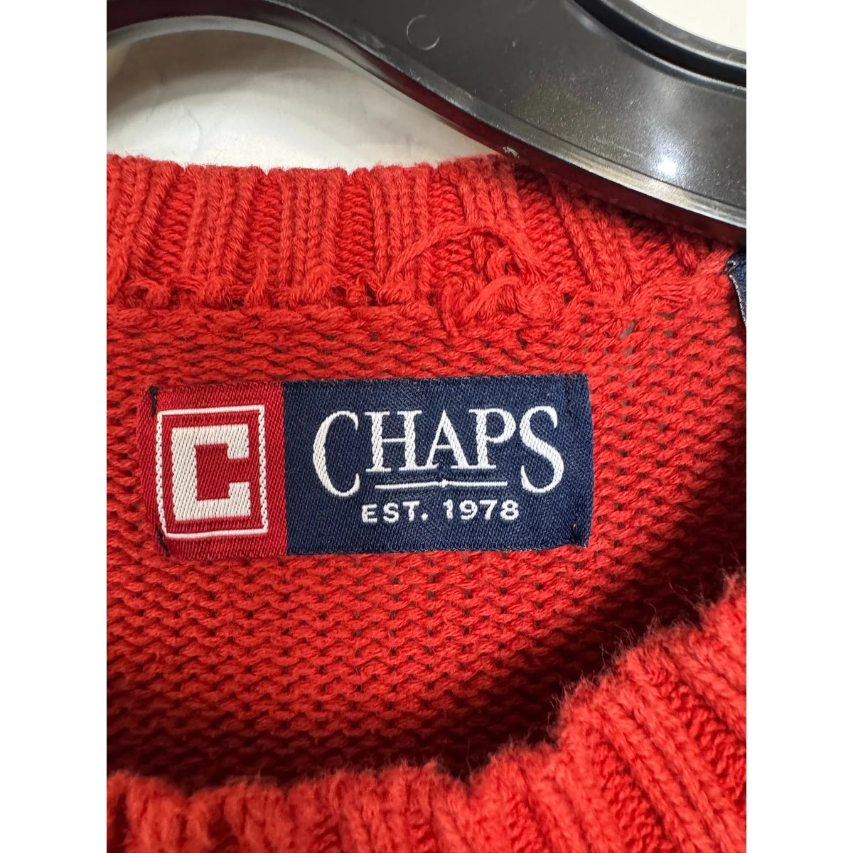 Chaps Orange Sweater Men's Large - Image 3
