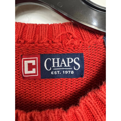 Chaps Orange Sweater Men's Large - Image 3