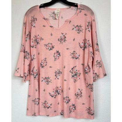 Crepas Pink 3/4 Sleeve Blouse Women's Small - Image 1