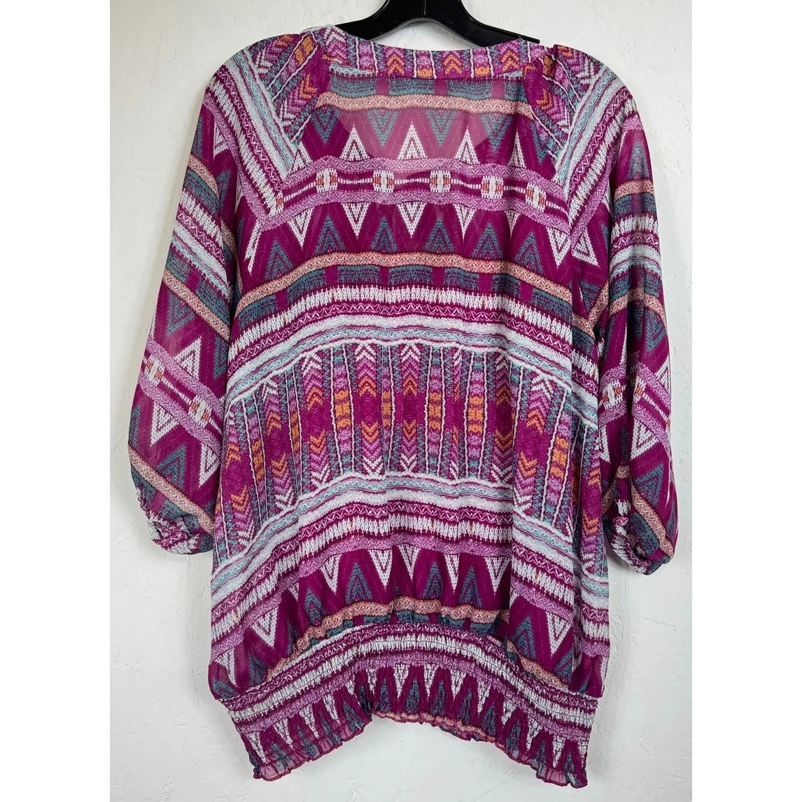 Wrangler Pink 3/4 Sleeve Blouse Women's Large - Image 2
