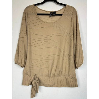 New Directions Beige 3/4 Sleeve Blouse Women's Large - Image 1