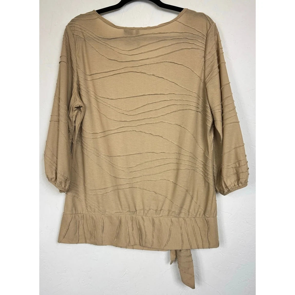 New Directions Beige 3/4 Sleeve Blouse Women's Large - Image 2