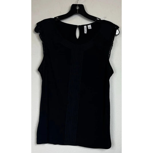 Elle Black Sleeveless Blouse Women's Large - Image 1