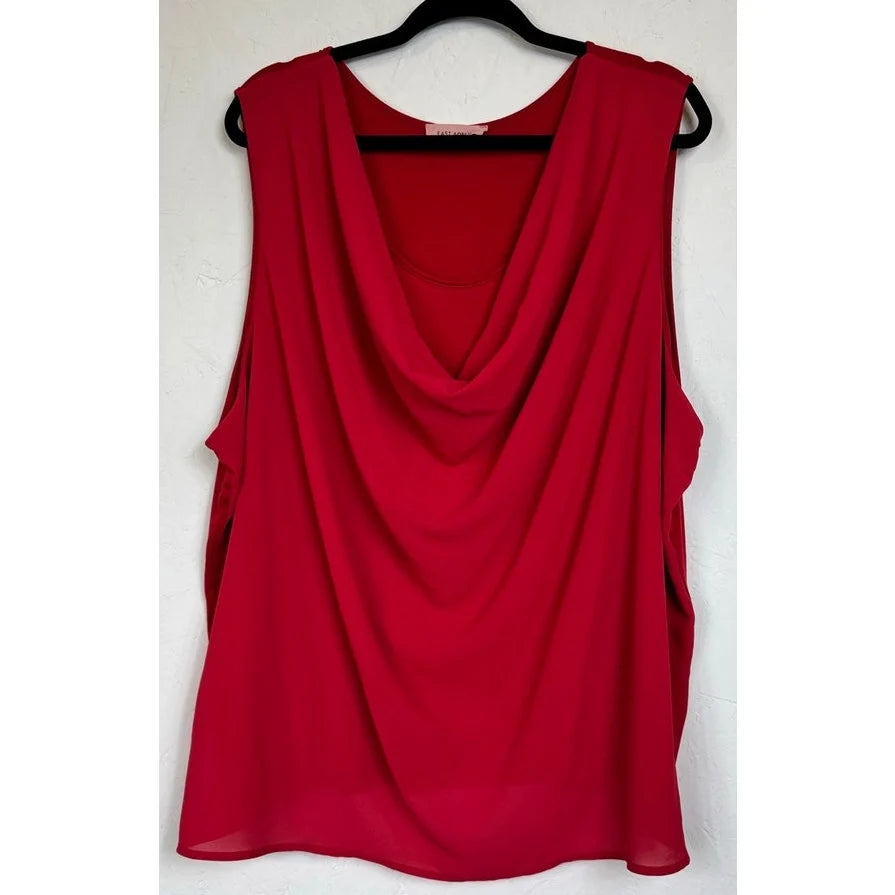 East Adeline Red Sleeveless Blouse Women's 4X - Image 1