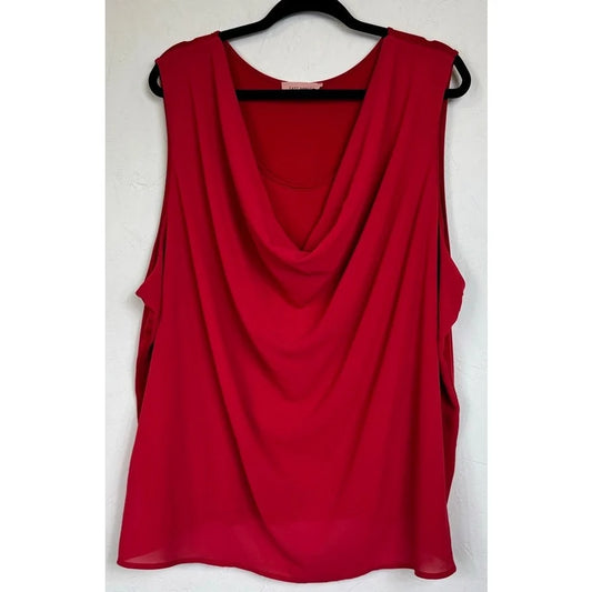 East Adeline Red Sleeveless Blouse Women's 4X - Image 1