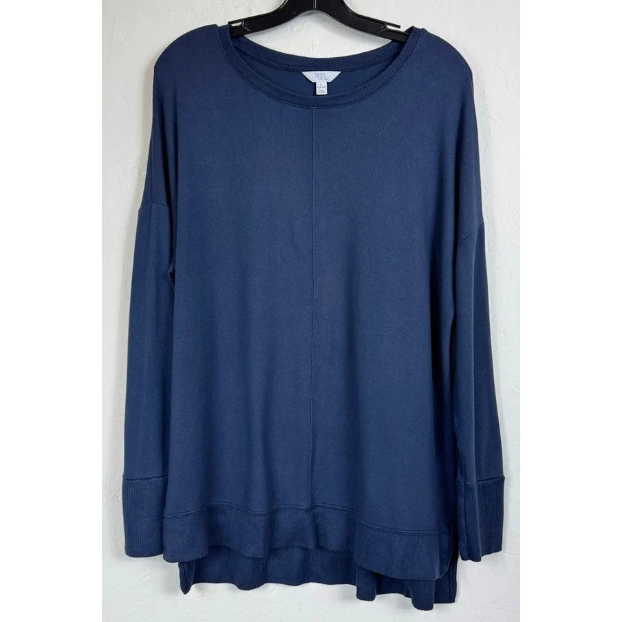 Time And Tru Blue Long Sleeve Sweater Women's Large - Image 1