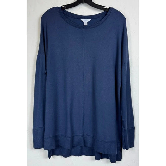 Time And Tru Blue Long Sleeve Sweater Women's Large - Image 1