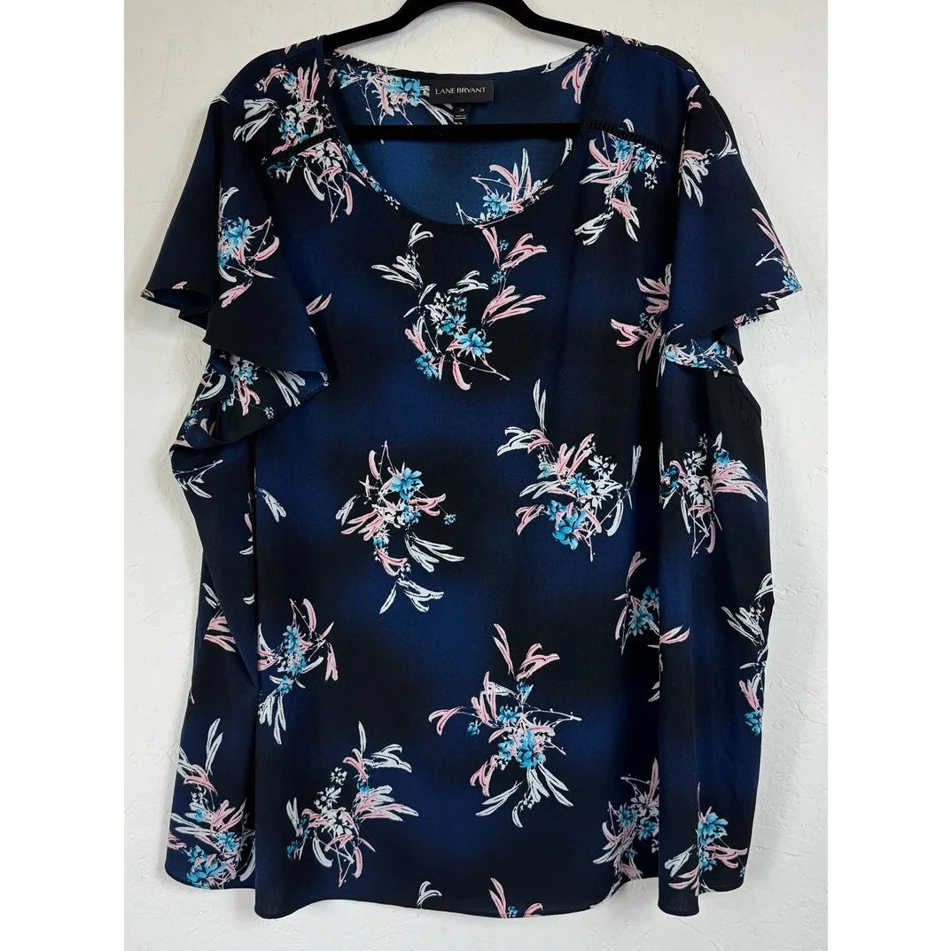 Lane Bryant Blue Short Sleeve Blouse Women's 28 - Image 1