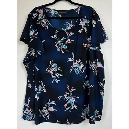 Lane Bryant Blue Short Sleeve Blouse Women's 28 - Image 1