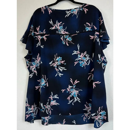 Lane Bryant Blue Short Sleeve Blouse Women's 28 - Image 2