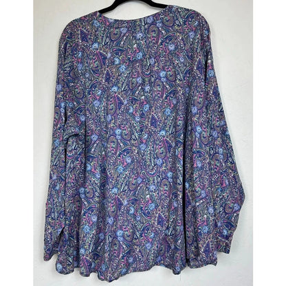 Lane Bryant Blue Long Sleeve Blouse Women's 26/28 - Image 2