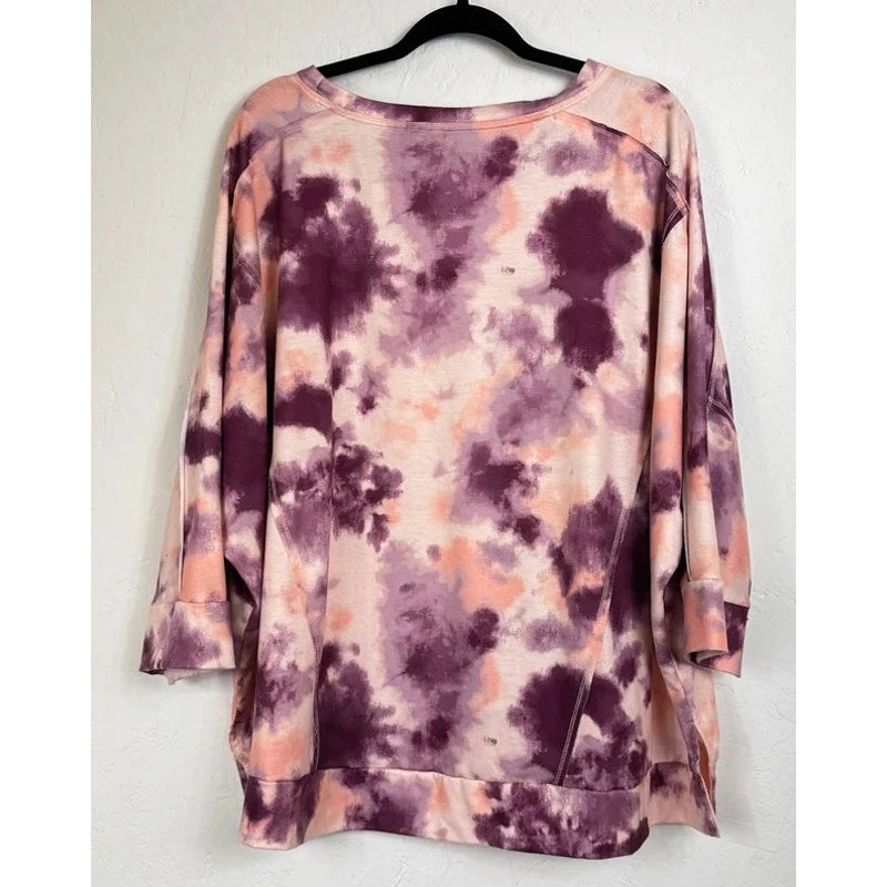 Live Well Pink & Purple 3/4 Sleeve Blouse Women's 22/24W - Image 2