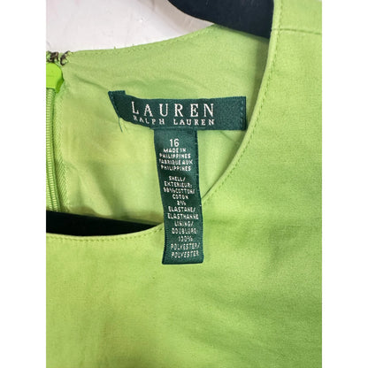 Ralph Lauren Green Sleeveless Knee- Length Dress Women's 16 - Image 3