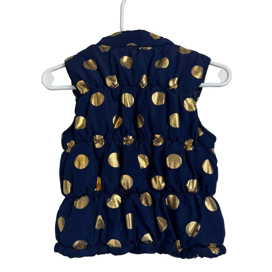 Healthtex Blue And Gold Sleeveless Puffer Vest Girl's Size 3t - Image 2
