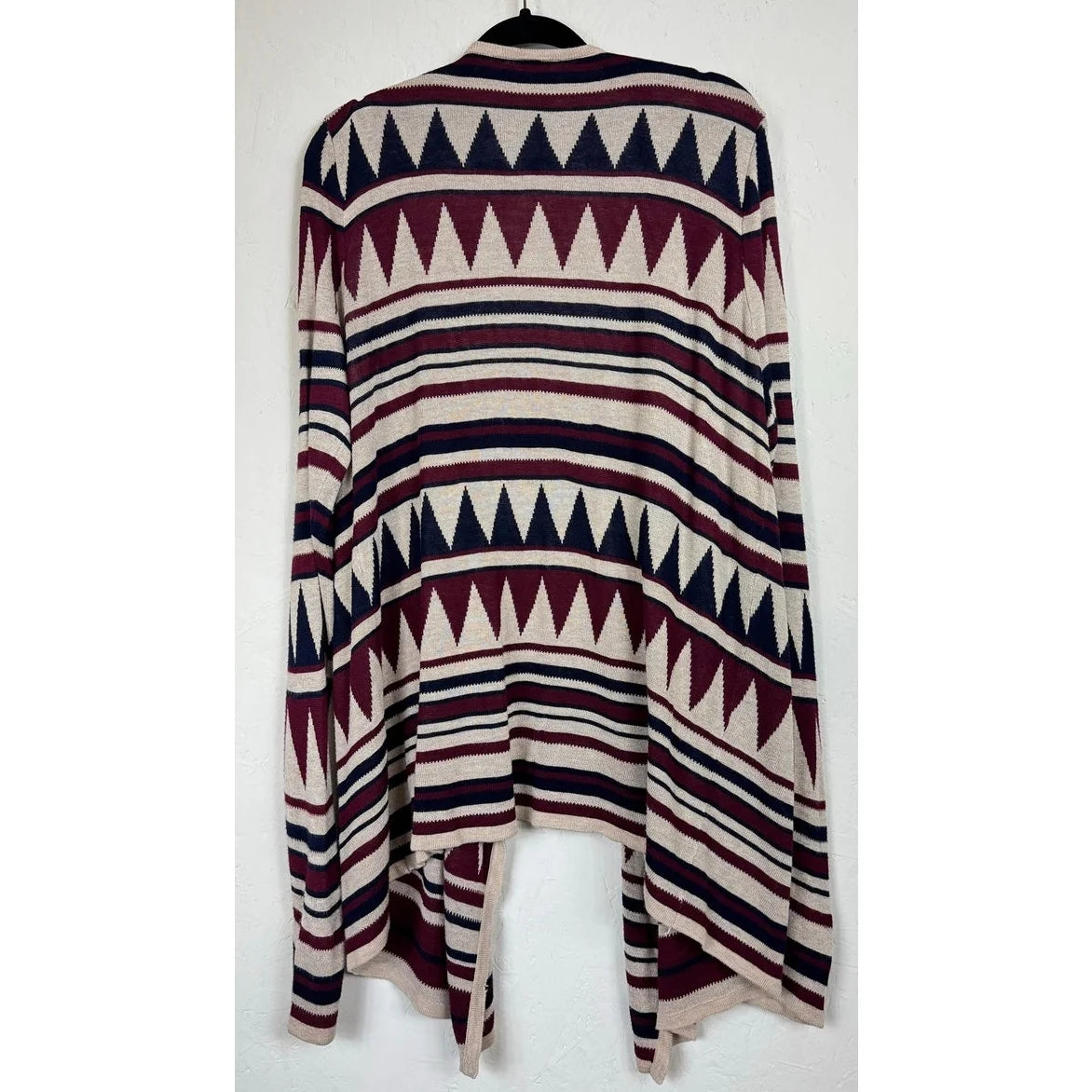 Faded Glory Blue, Red & Beige Long Sleeve Cardigan Women's XL - Image 2