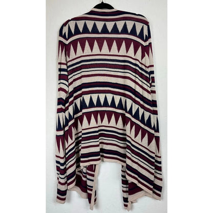 Faded Glory Blue, Red & Beige Long Sleeve Cardigan Women's XL - Image 2