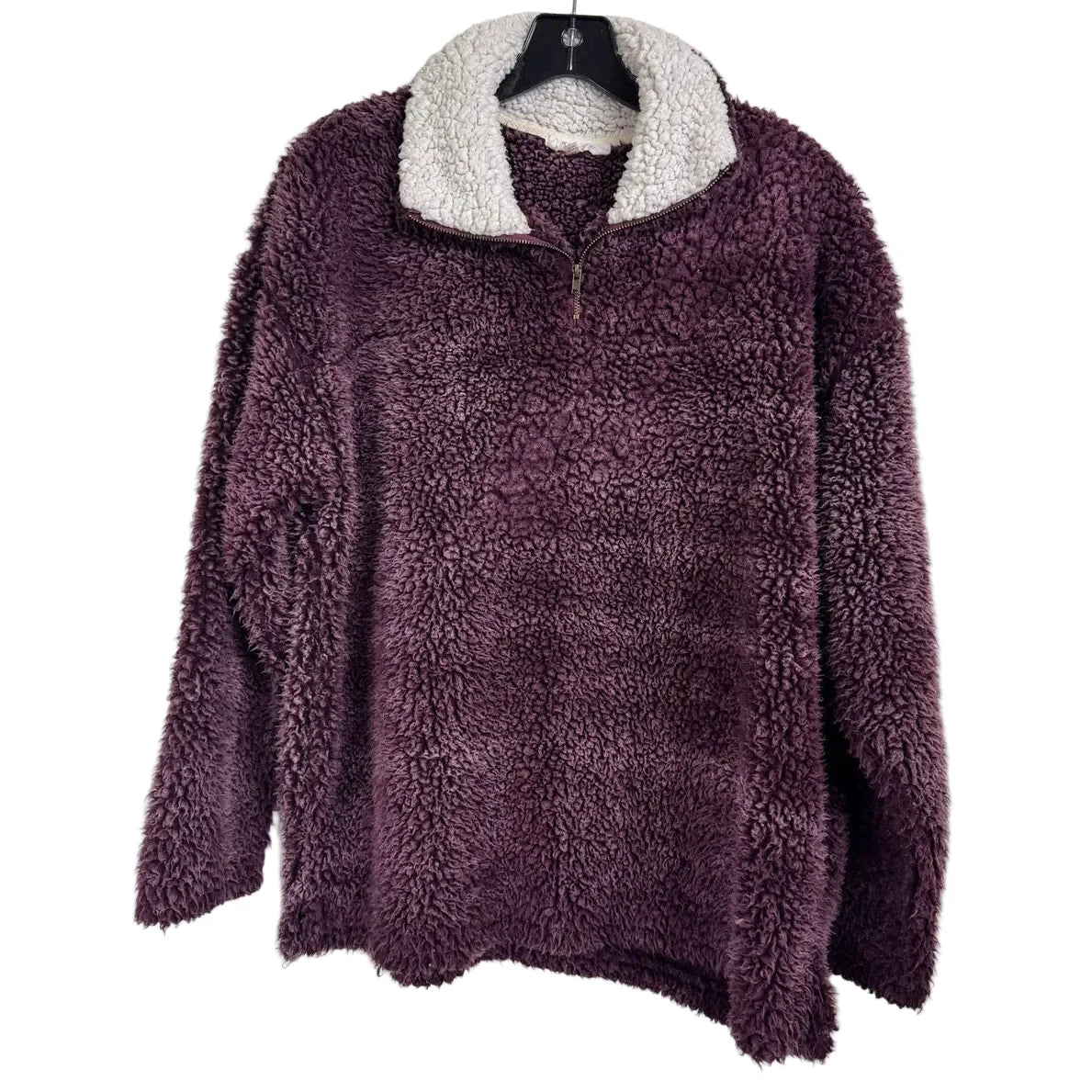 Peach Love Purple Fuzzy Long Sleeve Pull Over Women's Size Medium - Image 1