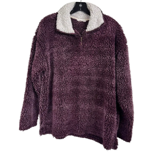 Peach Love Purple Fuzzy Long Sleeve Pull Over Women's Size Medium - Image 1