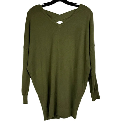 Woven Heart Green Long Sleeve Sweater Women's Medium - Image 1
