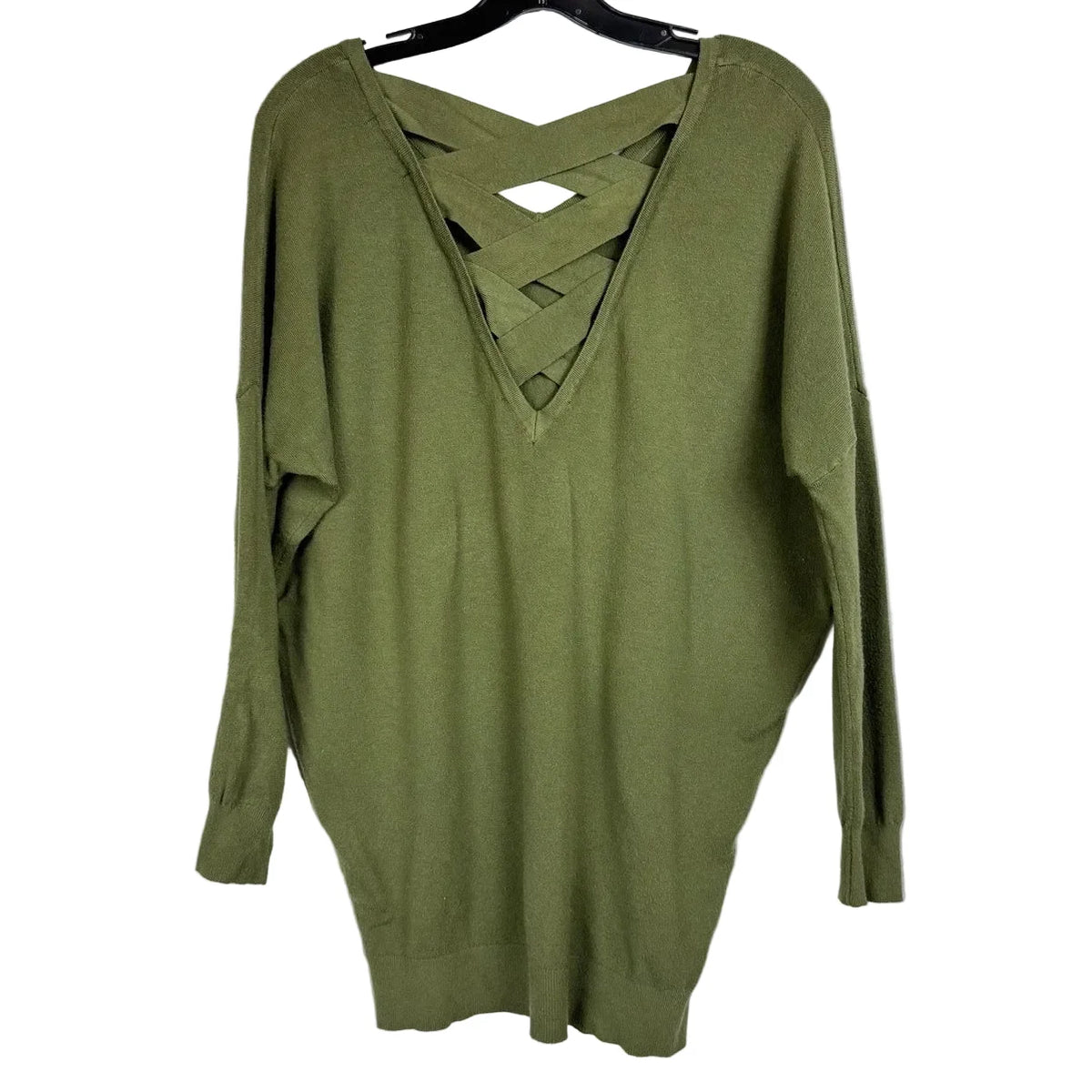 Woven Heart Green Long Sleeve Sweater Women's Medium - Image 2