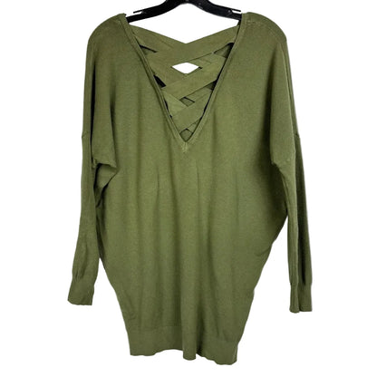 Woven Heart Green Long Sleeve Sweater Women's Medium - Image 2