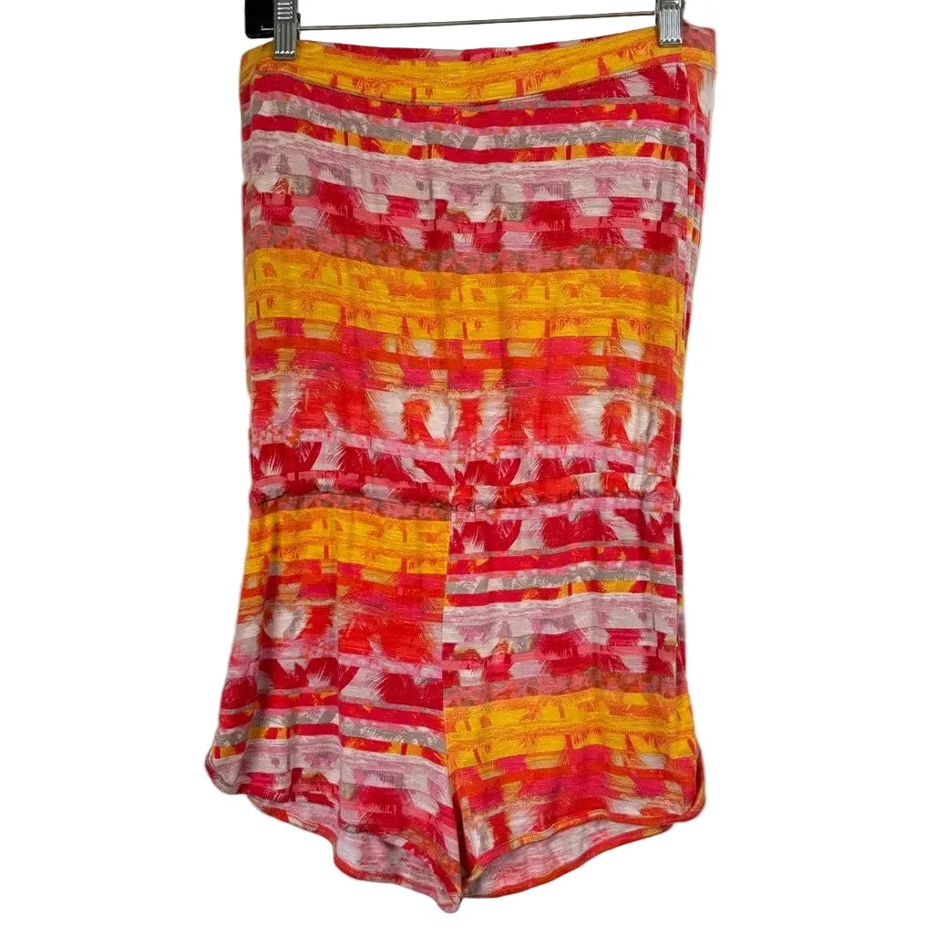 Mossimo Pink & Yellow Strapless Romper Women's Medium - Image 2