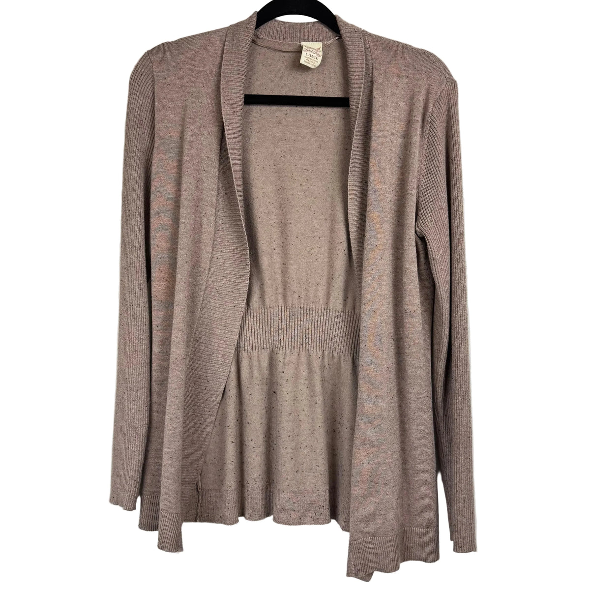 Faded Glory Beige Long Sleeve Cardigan Women's Size Large - Image 1