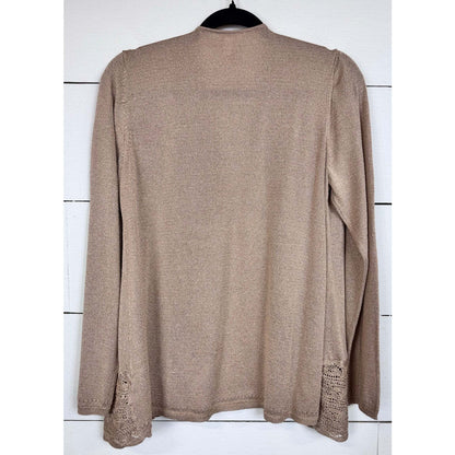 Chico's Long Sleeve Cardigan Women's Size 2 - L / Beige - Image 2