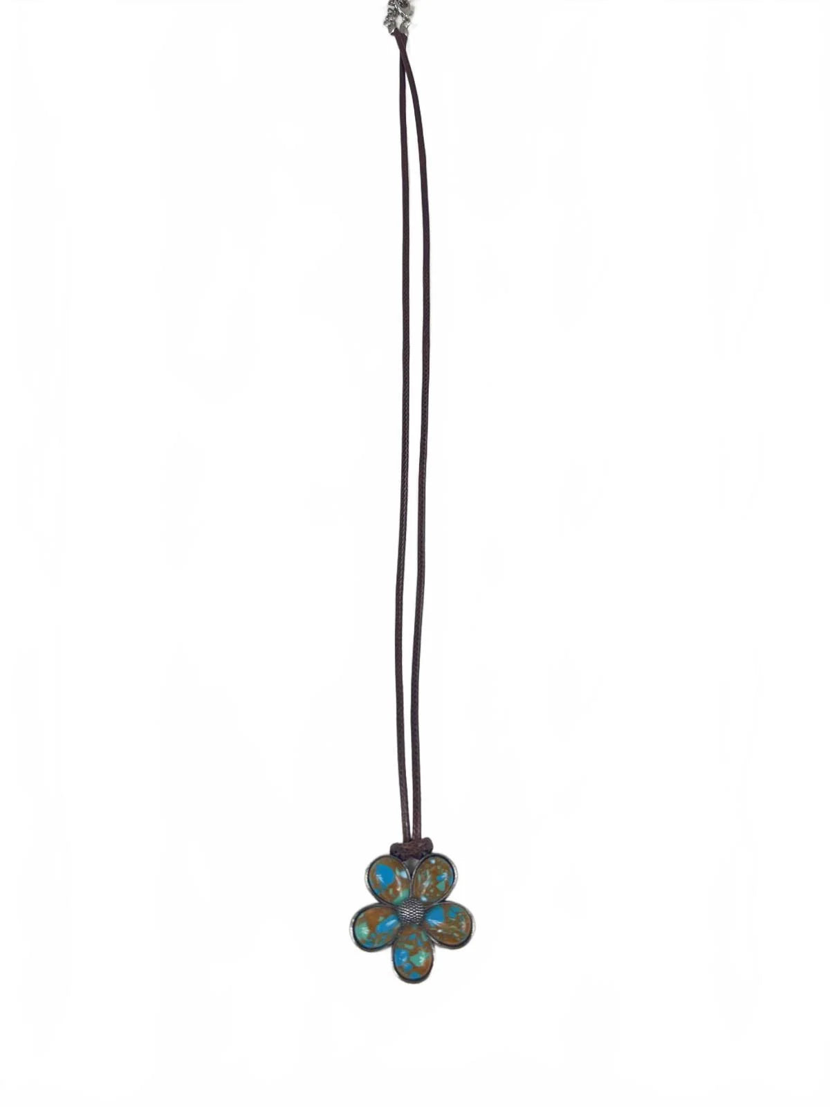 Fashion Jewelry Brown Corded Flower Pendant Women's Necklace - Image 1