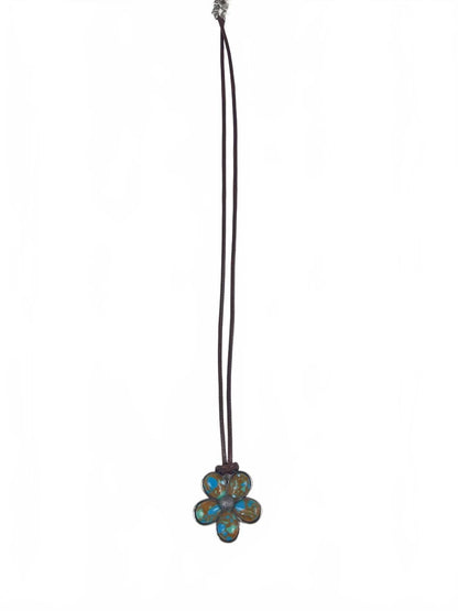 Fashion Jewelry Brown Corded Flower Pendant Women's Necklace - Image 1