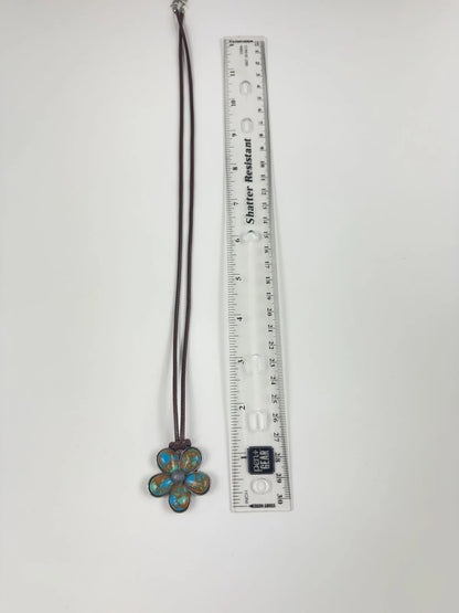 Fashion Jewelry Brown Corded Flower Pendant Women's Necklace - Image 2