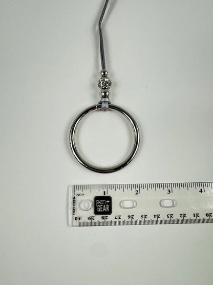 Fashion Jewelry Silver Toned Beads & Hoop On Faux Leather Cord Women's Necklace - Image 4