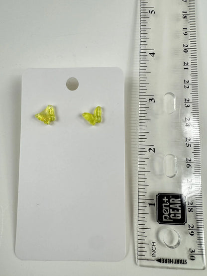 Fashion Jewelry Yellow Butterfly Stud Earrings - Image 2