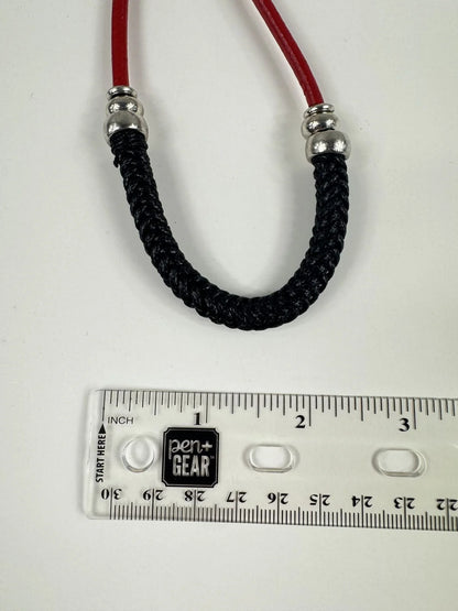 Fashion Jewelry Faux Leather Red Cord with Black Braided Cord Women's Necklace - Image 2