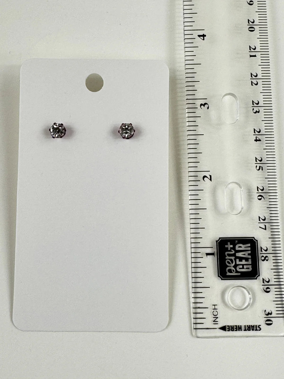Fashion Jewelry Dark Pink Setting White Rhinestone Stud Earrings - Image 2